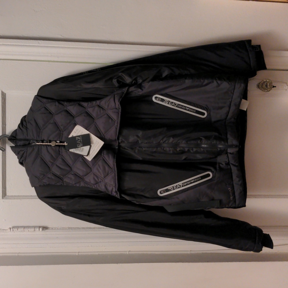 NEW EA7 Emporio Armani BLACK Jacket with detachable vest - SIZE 3XL